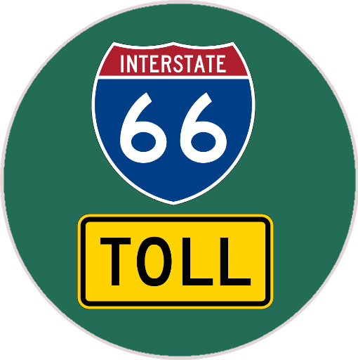 icon showing Interstate 66 and TOLL labels